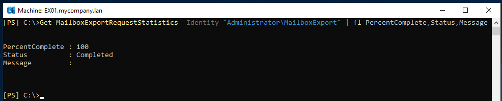 mailbox statistics of a specific user